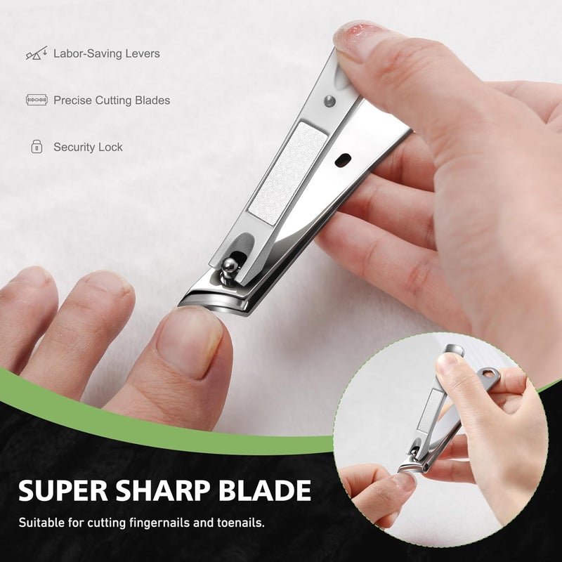 Baluca Slanted Curved Blade Ingrown Toenail Clippers for Thick Toenails, Angled Toe Nail Fingernail Cutter Trimmer for Seniors and Men - Black (Pear Silver) - Image 5